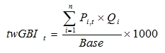 Calculate index on day t