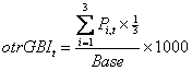 otrGB(1i)=[(3Ei-1Pi,j)×(1/3)]/Base×1000