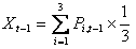 X(i-1)=(3E(i-1)Pit-1)×(1/3)