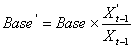 Base^1=Base × [X^1(i-1)]/[X(i-1)]