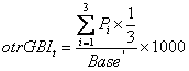 otrGB(1i)=[(3Ei-1)Pi)×(1/3)]/Base^1×1000